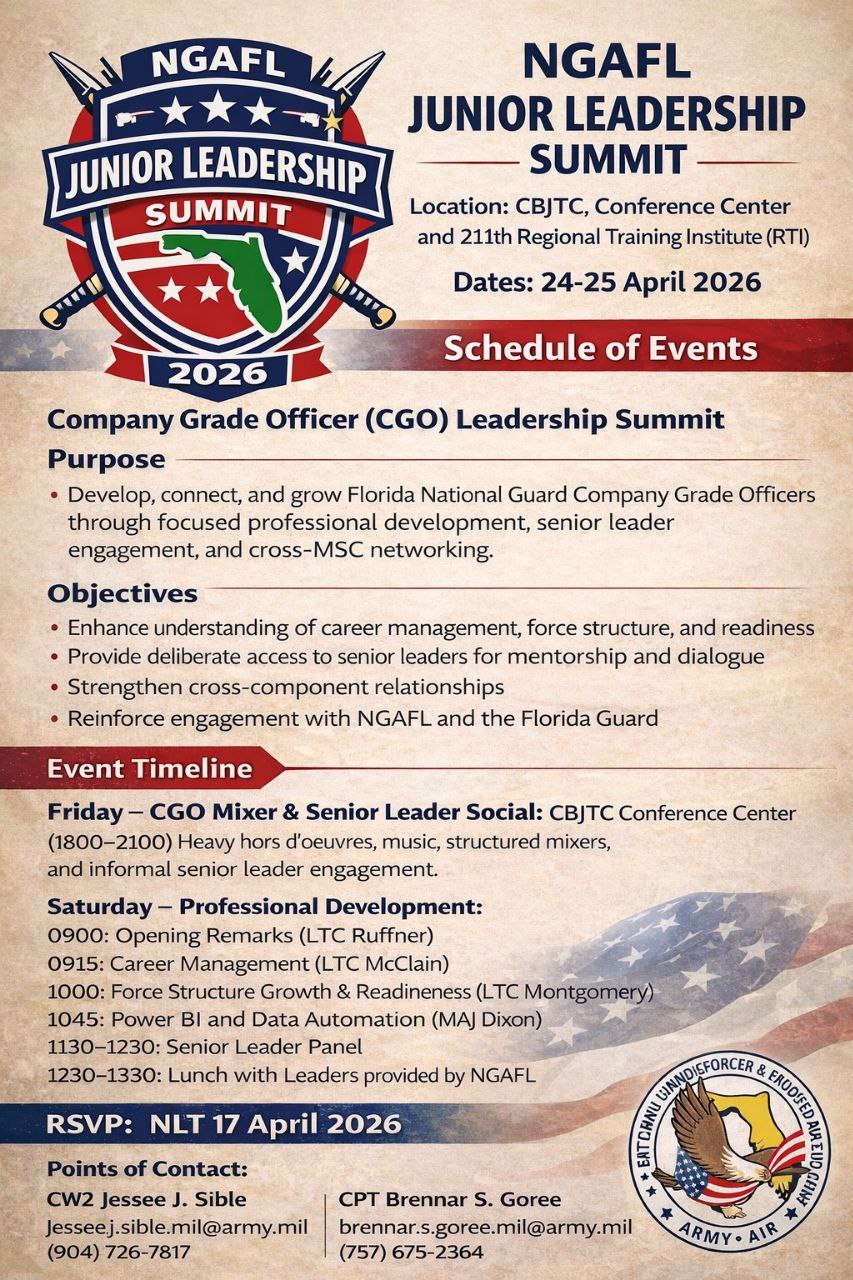 NGAFL Junior Leadership Summit flyer